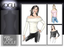 7997 VOGUE OFF SHOULDER PULLOVER KNIT TOPS PATTERN 8-14,14-20